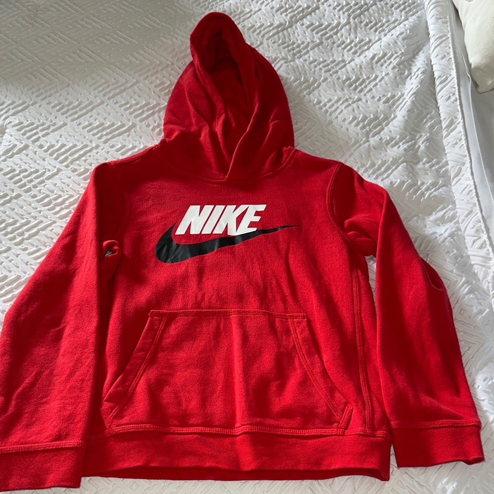 Nike Red Pullover Hoodie with Logo BOYS